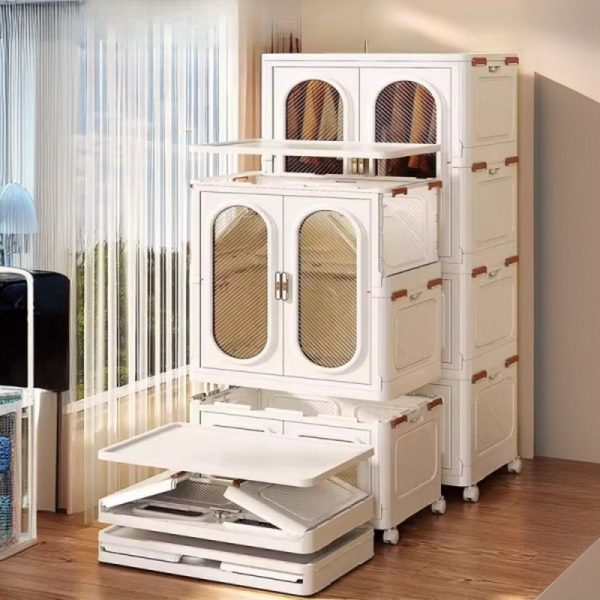 "Durable Synthetic Material Children's Wardrobe with Shelf, Clothing Rod, and Door"